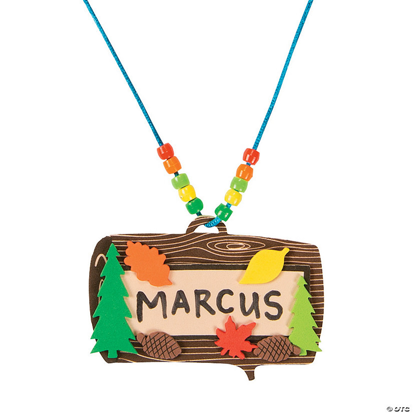 Camp Name Tag Necklace Craft Kit - Makes 12 Image