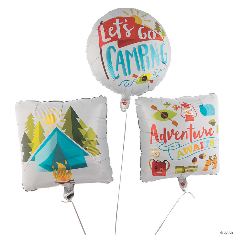Camp Party 18" Mylar Balloons - 3 Pc. Image