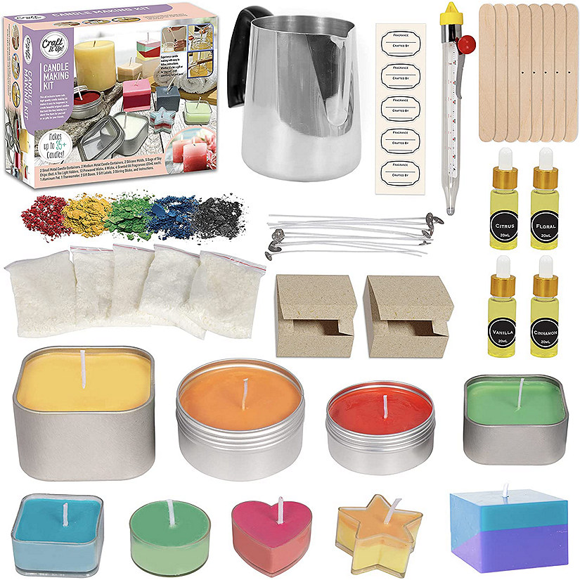 Candle Making Kit by Craft It Up! Complete DIY Beginners Set with Silicone Molds, Soy Candle Wax & More Image