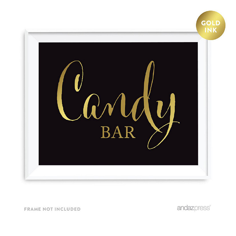 Candy Bar Sign Black Gold 8.5x11 Image