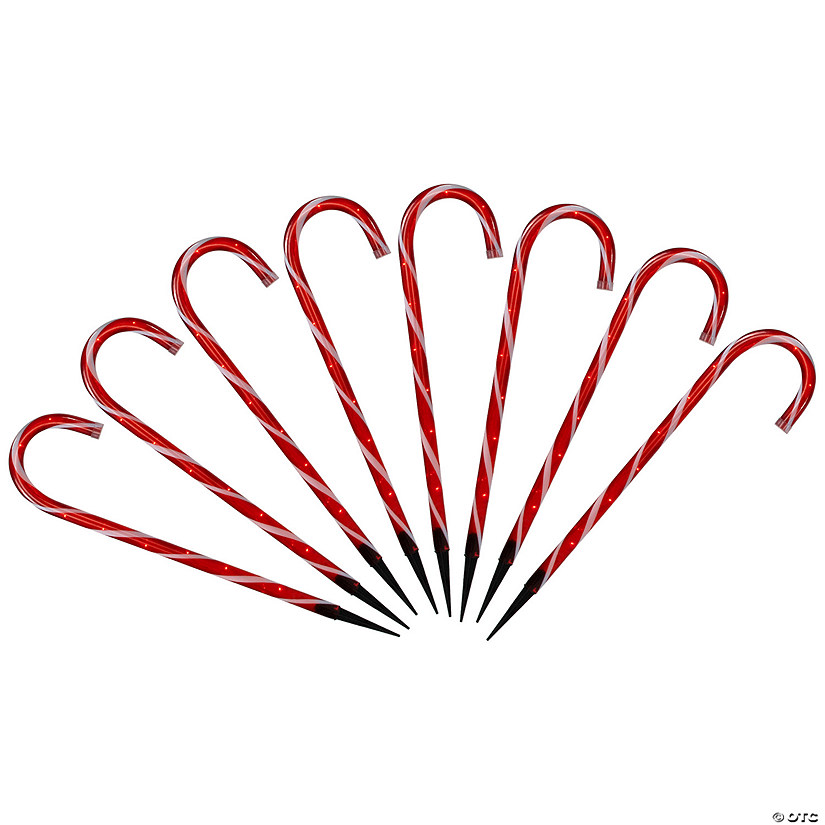 Candy Cane 8 Function Christmas Outdoor Pathway Markers - Set of 8 Image