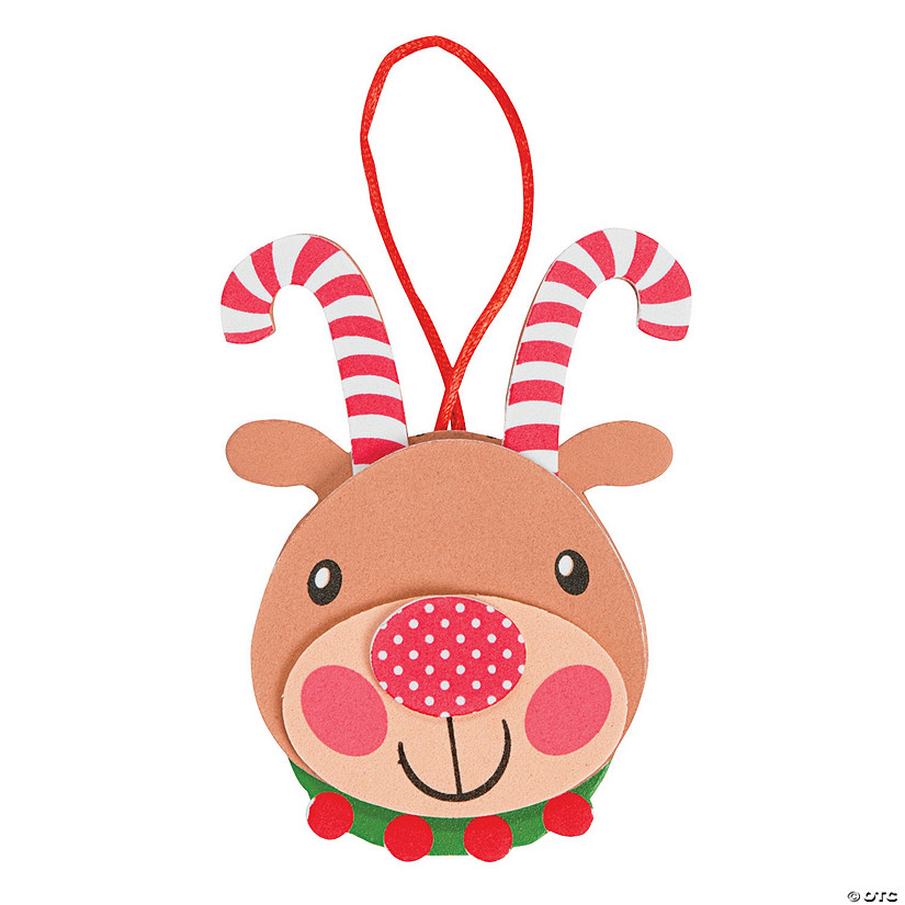 Candy Cane Antler Reindeer Ornament Craft Kit - Makes 12 Image