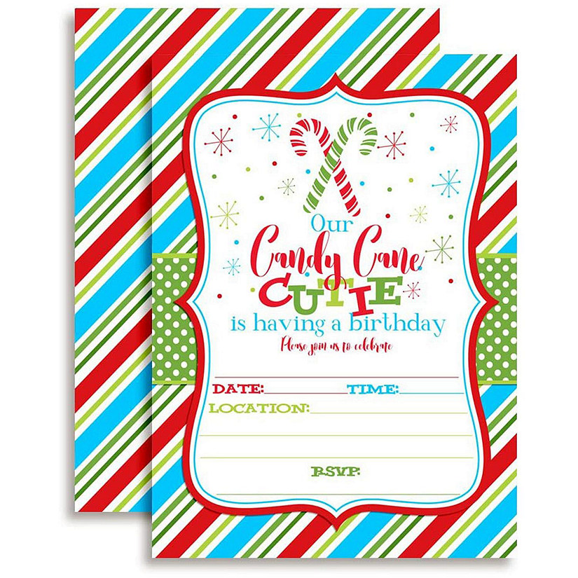 Candy Cane Cutie Invitations 40pc. by AmandaCreation Image