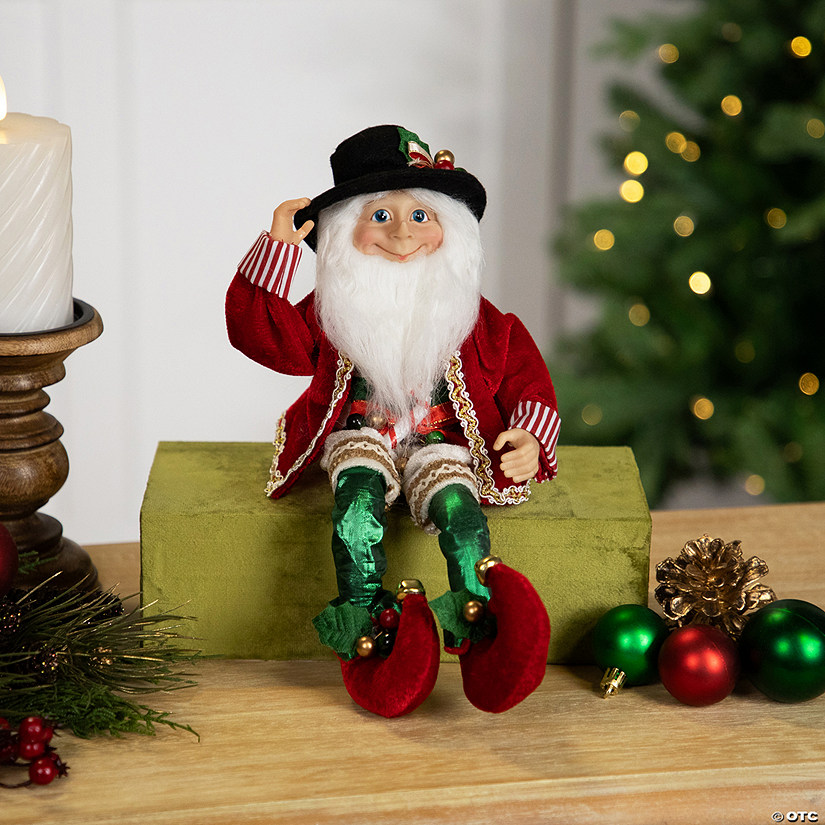 Candy Cane Elf Christmas Figure - 14" Image