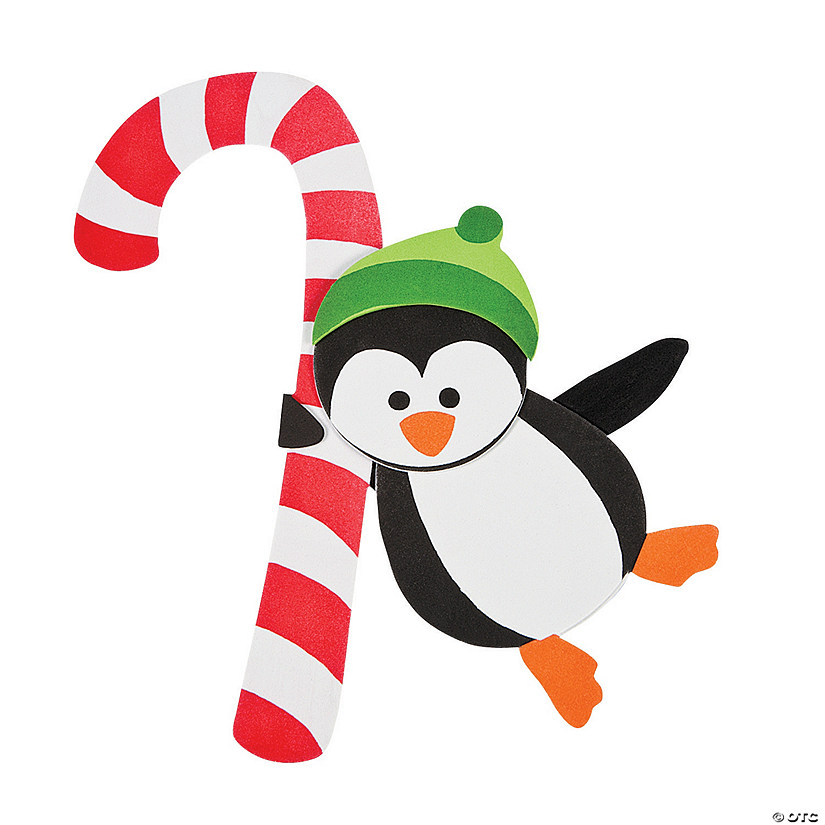 Candy Cane Penguin Doorknob Hanger Christmas Craft Kit - Makes 12 Image