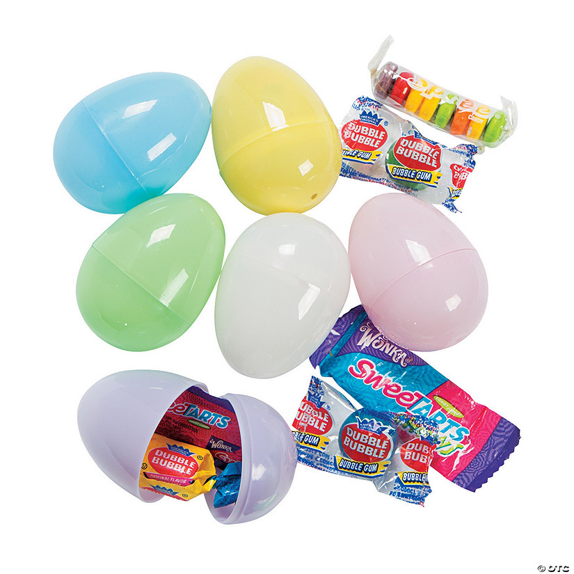 CandyFilled Pastel Plastic Easter Eggs 24 Pc. Oriental Trading