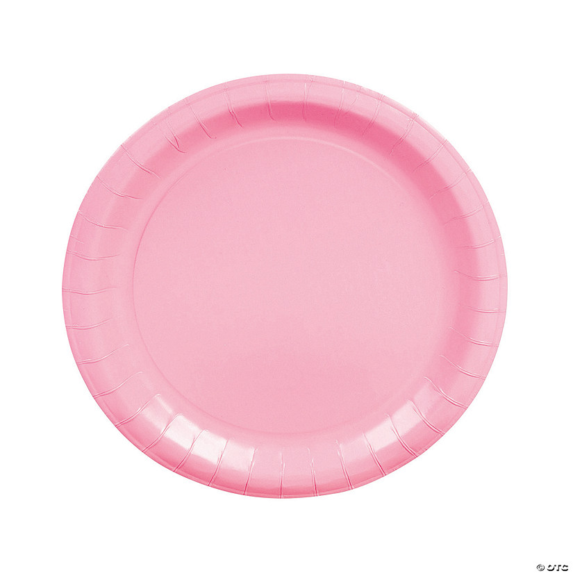 Candy Pink Paper Dinner Plates - 24 Ct. Image