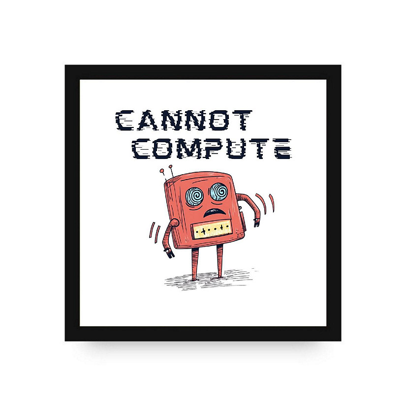 Cannot Compute Framed Canvas by Dancing Littles Jungle - Size 16x24 Inch Image