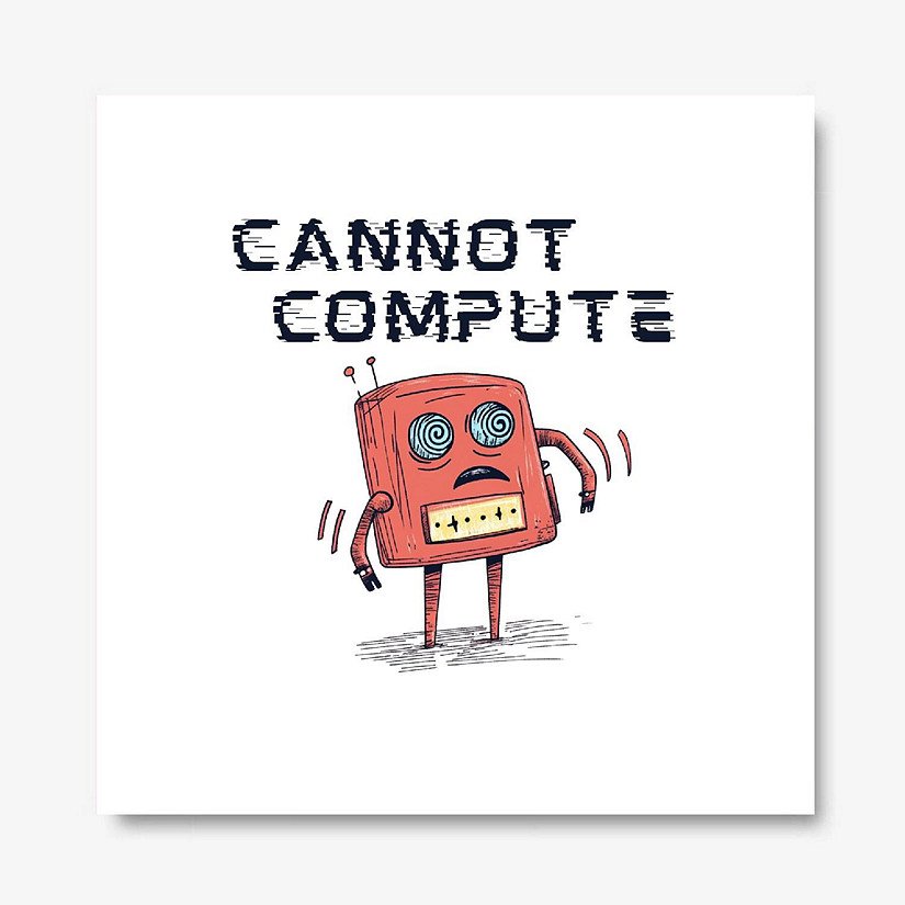 Cannot Compute Gallery Wrapped Canvas by Dancing Littles Jungle - Size 18x24 Inch Image