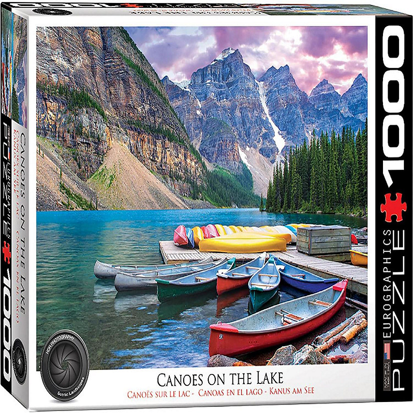 Canoes on the Lake 1000 Piece Jigsaw Puzzle Image