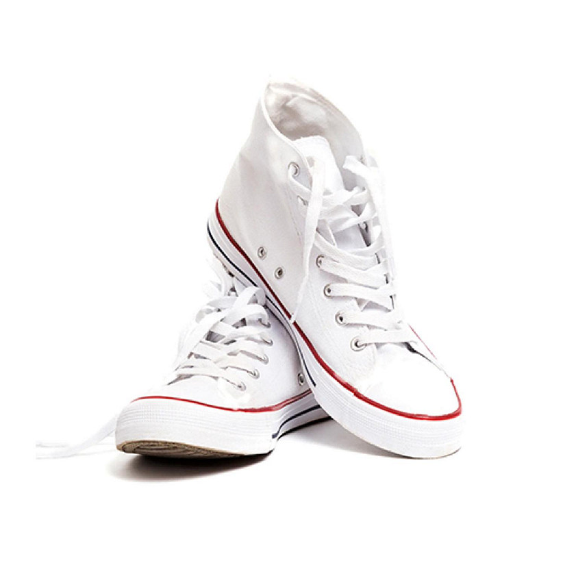 Canvas High Top Sneaker/Shoes - Adult/Unisex - White - Size 11 - Pair Image