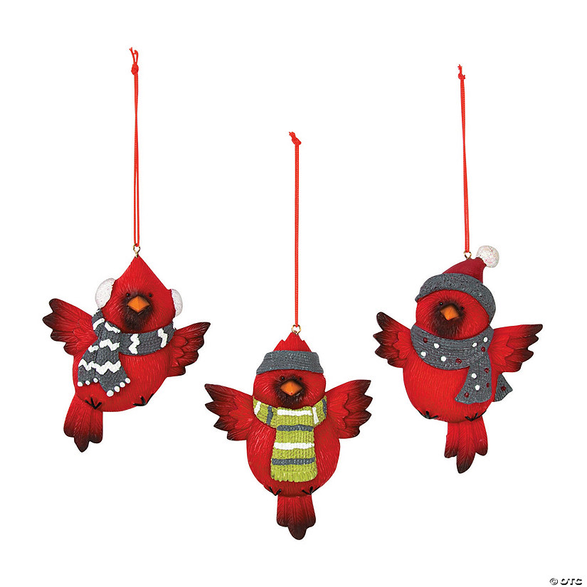 Cardinal in Winter Gear Christmas Ornaments - 12 Pc. Image