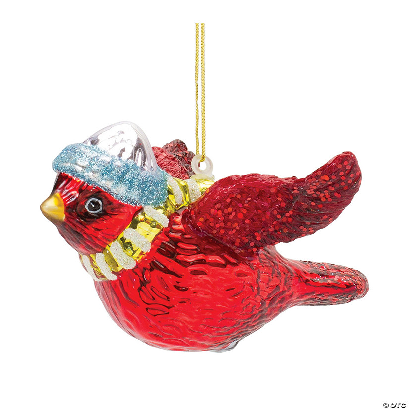 Cardinal Ornament (Set Of 6) 4"L X 2.5"H Glass Image