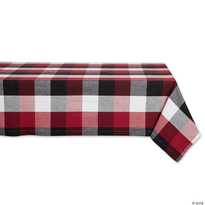 Cardinal Red Tri Color Check Tablecloth 60X104" Image