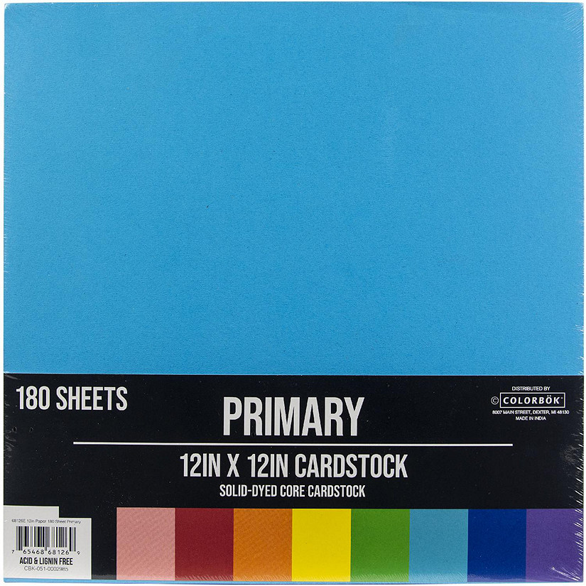 Cardstock Assortment 12"X12" 180/Pkg-Primary Image