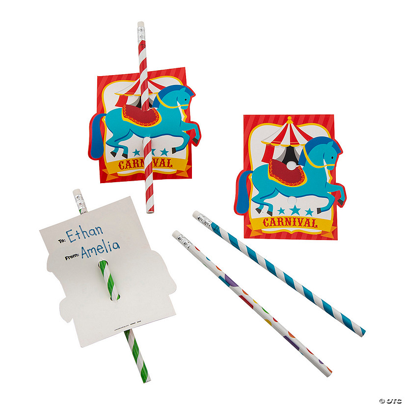 Carnival Cards with Pencil Handout for 24 Image