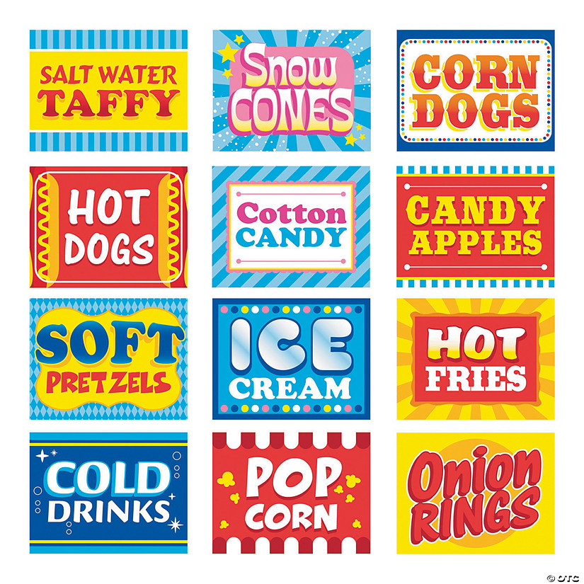 Carnival Food Signs - 12 Pc. Image