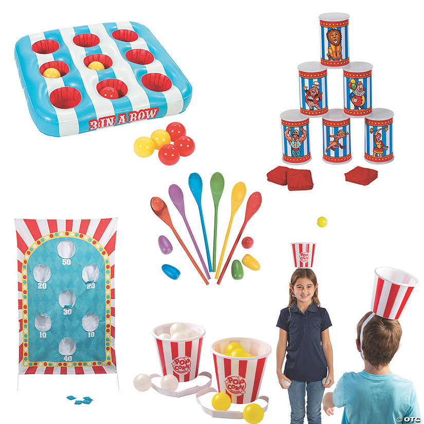 Carnival Stripes & Bold Colors Games Sets Decorating Kit - 5 Pc. Image