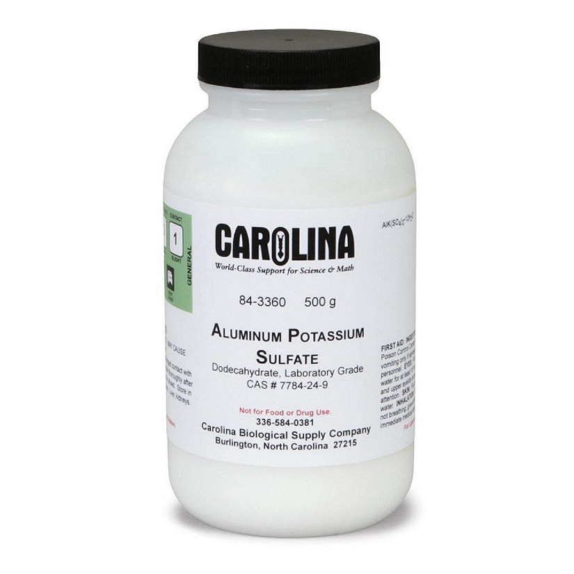 Carolina Biological Supply Company Aluminum Potassium Sulfate, 12-Hydrate, Laboratory Grade, 500 g Image