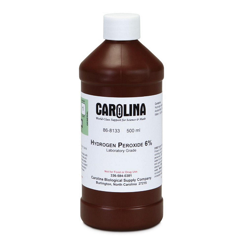 Carolina Biological Supply Company Hydrogen Peroxide, 6%, Laboratory Grade, 500 mL Image