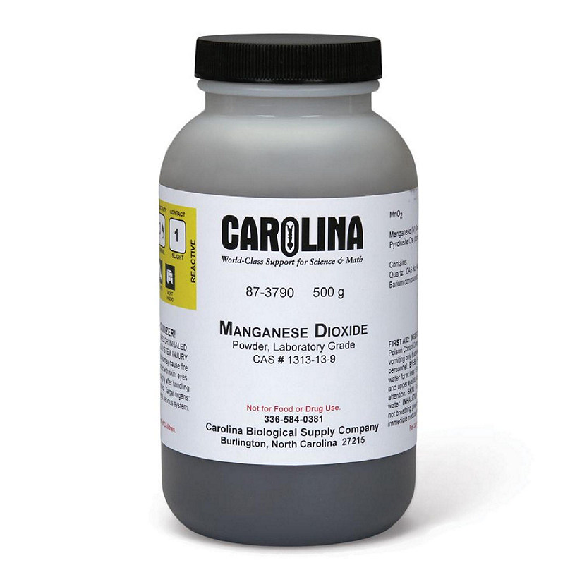 Carolina Biological Supply Company Manganese Dioxide, Powder, Laboratory Grade, 500 g Image