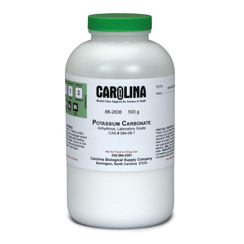 Carolina Biological Supply Company Potassium Carbonate, Anhydrous, Laboratory Grade, 500 g Image