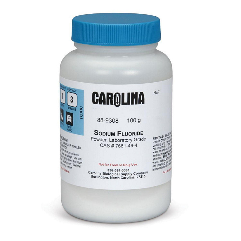 Carolina Biological Supply Company Sodium Fluoride, Powder, Laboratory Grade, 100 g Image