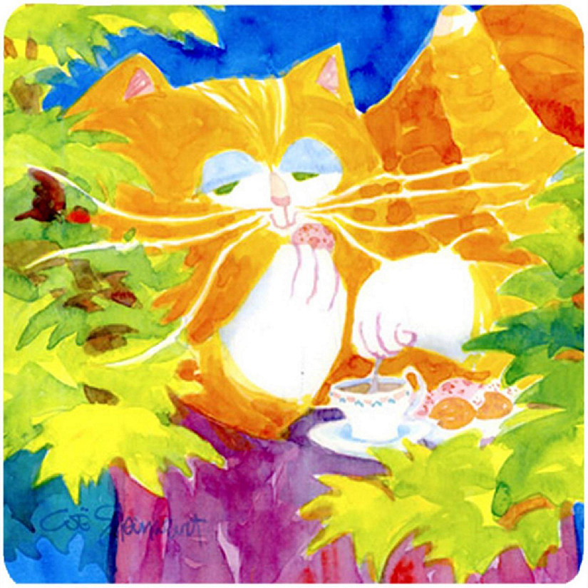 Carolines Treasures 6101FC Cat Tea Time Foam Coasters - Set 4 Image