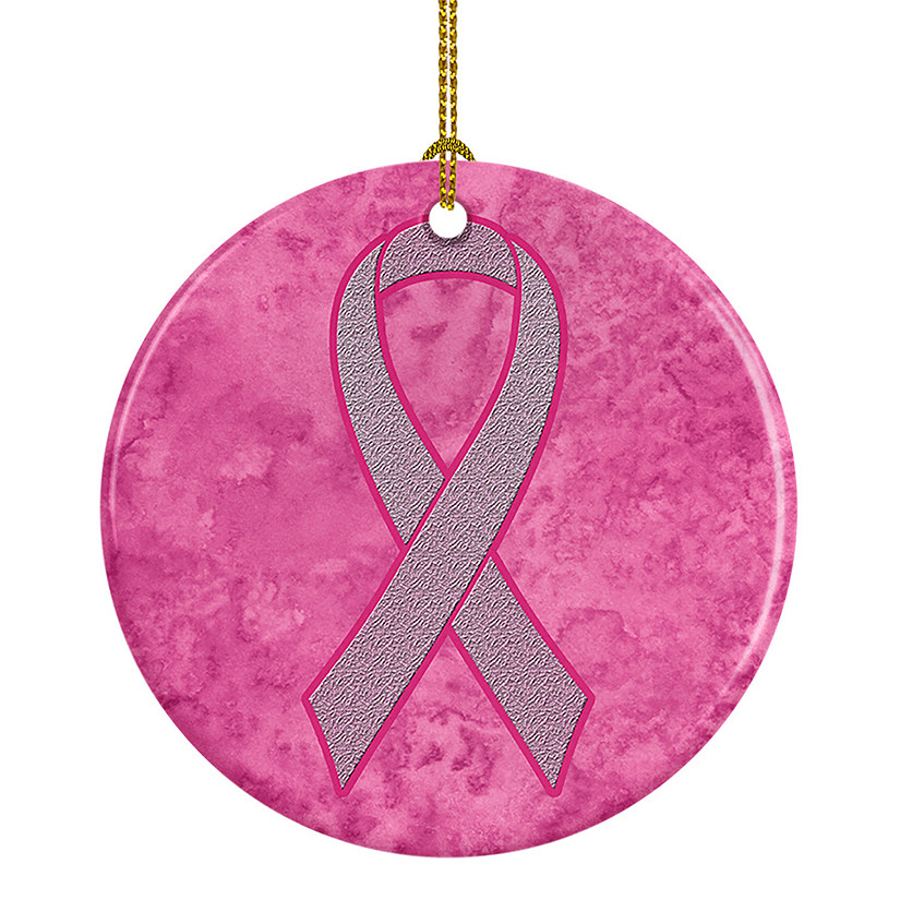 Carolines Treasures AN1205CO1 Pink Ribbon For Breast Cancer Awareness Ceramic Ornament Image
