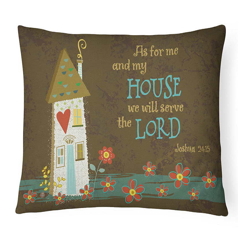 Caroline's Treasures As For Me And My House Canvas Fabric Decorative Pillow, 12 x 16, Inspirational Image