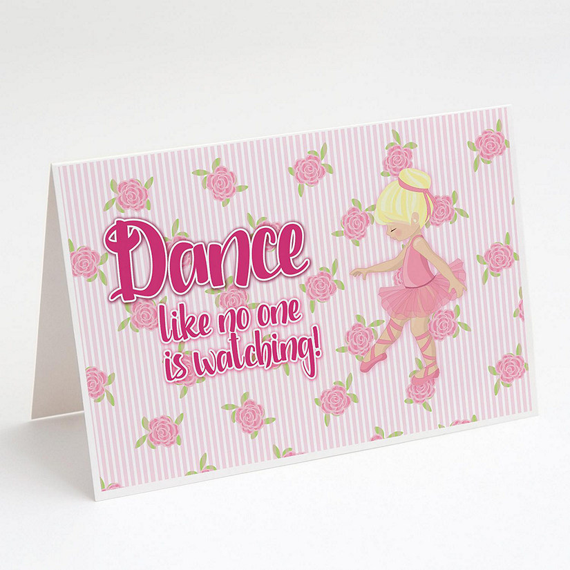 Caroline's Treasures Ballet Dance Blonde Greeting Cards and Envelopes Pack of 8, 7 x 5, Sports Image