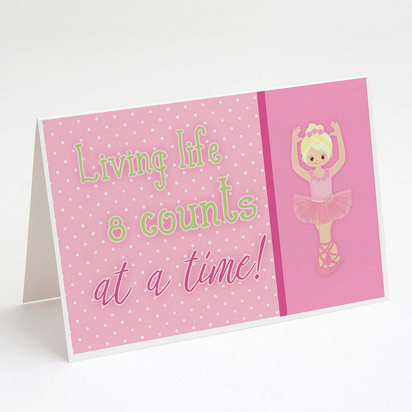 Caroline's Treasures Ballet in 8 Counts Blonde Greeting Cards and Envelopes Pack of 8, 7 x 5, Sports Image