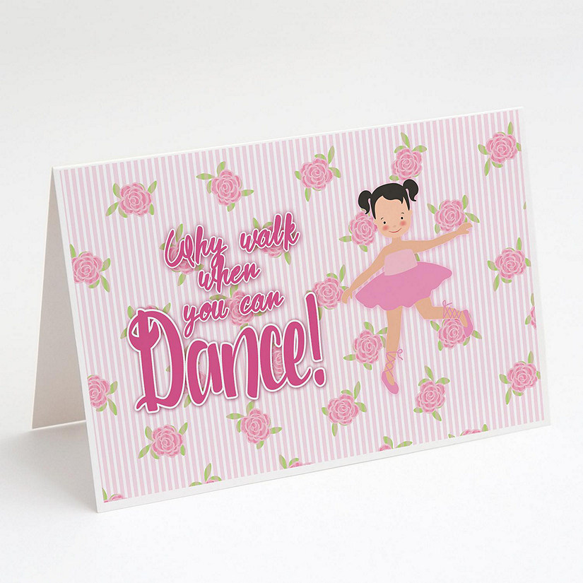 Caroline's Treasures Ballet Pigtails Greeting Cards and Envelopes Pack of 8, 7 x 5, Sports Image