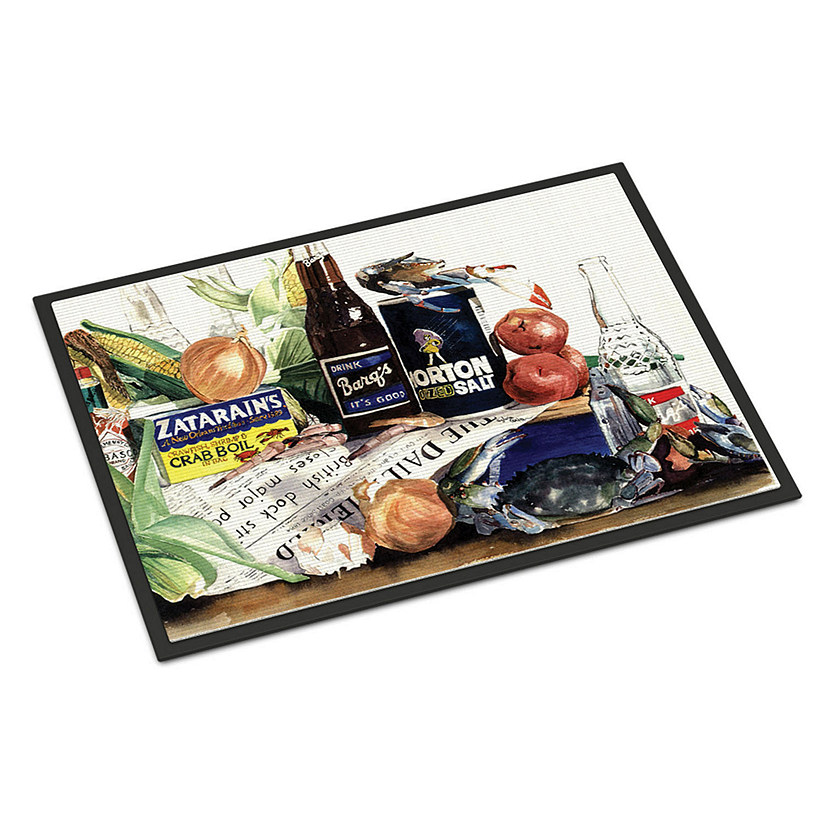 Caroline's Treasures Barq's, Crabs, and spices Indoor or Outdoor Mat 24x36, 36 x 24, Seafood Image