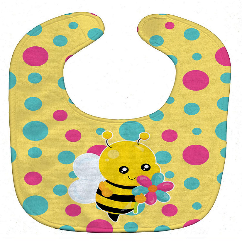 Caroline's Treasures Bee with Flower Baby Bib, 10 x 13, Insects Image