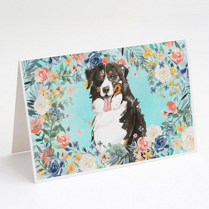 Caroline's Treasures Bernese Mountain Dog Greeting Cards and Envelopes Pack  of 8, 7 x 5, Dogs