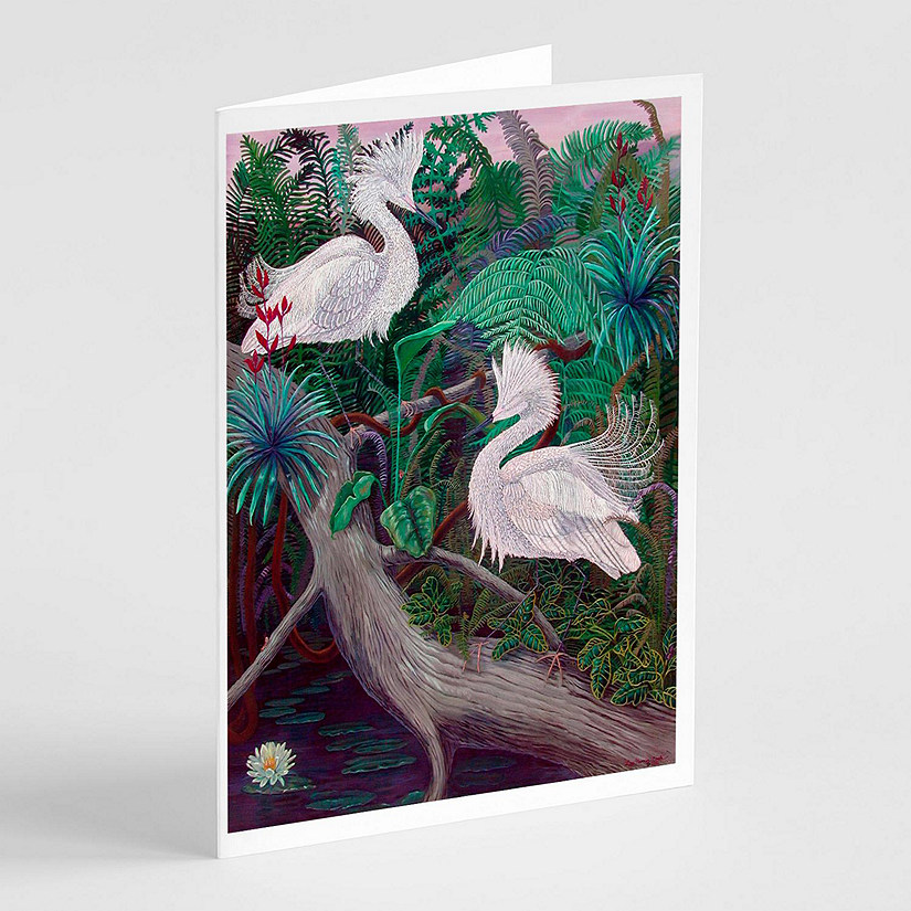 Caroline's Treasures Bird - Egret  Greeting Cards and Envelopes Pack of 8, 7 x 5, Birds Image
