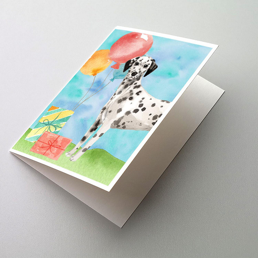 Caroline's Treasures Birthday, Happy Birthday Dalmatian Greeting Cards and Envelopes Pack of 8, 7 x 5, Dogs Image