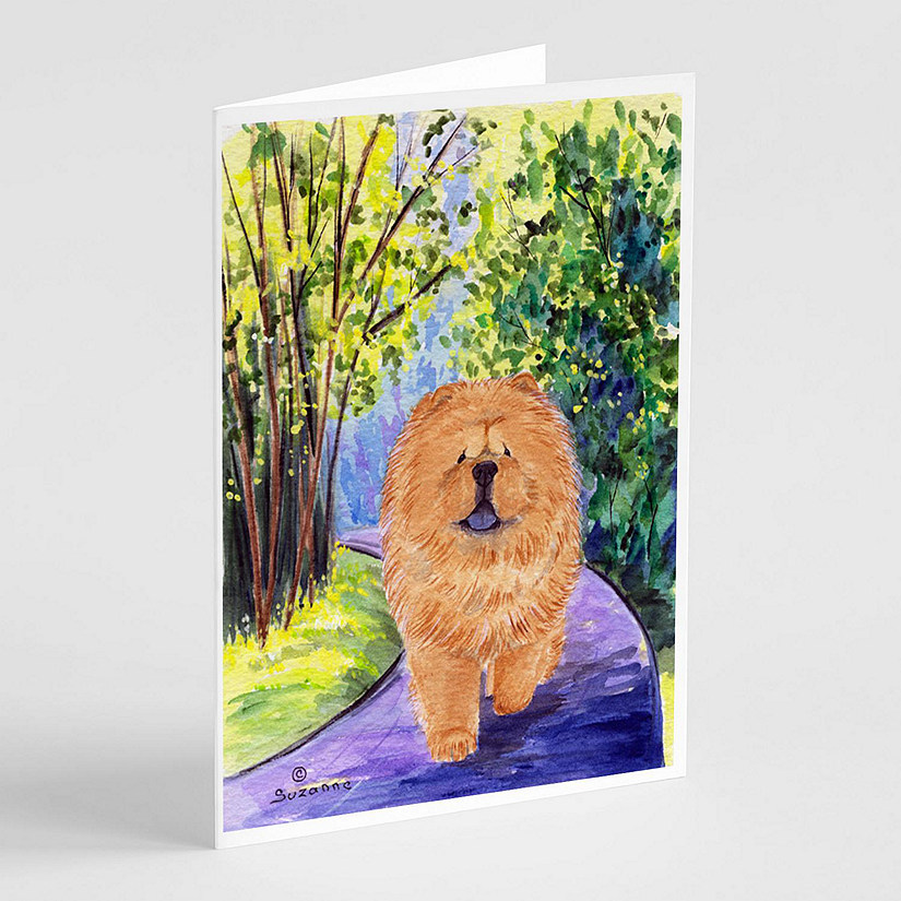 Caroline's Treasures Black Chow Chow Greeting Cards and Envelopes Pack of 8, 7 x 5, Dogs Image