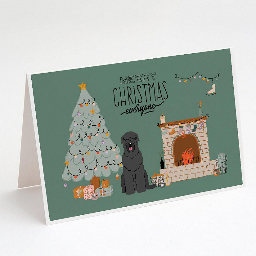 Caroline's Treasures Black Russian Terrier Christmas Everyone Greeting Cards and Envelopes Pack of 8, 7 x 5, Dogs Image