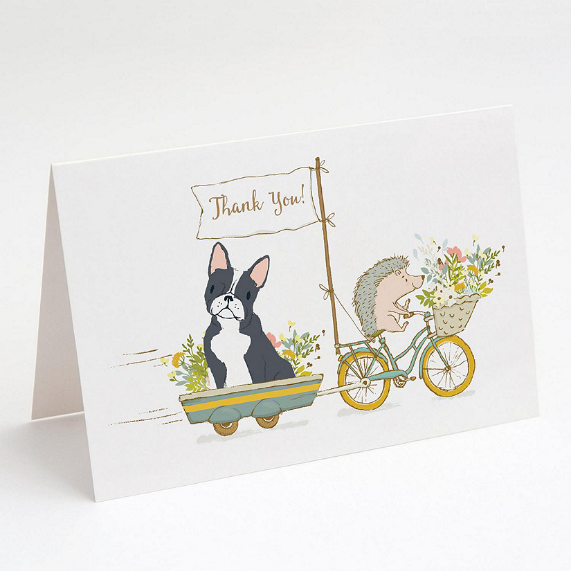 Caroline's Treasures Boston Terrier Black and White Greeting Cards and ...