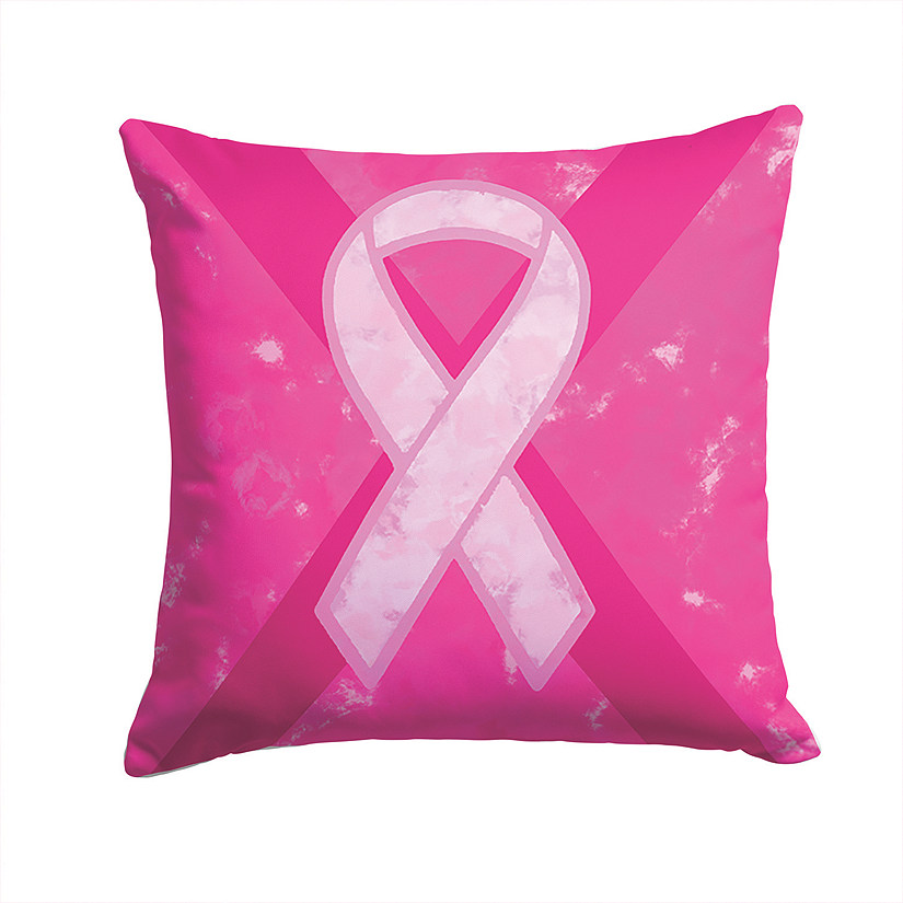 Caroline's Treasures Breast Cancer Battle Flag Fabric Decorative Pillow, 14 x 14, Cancer Awareness Image
