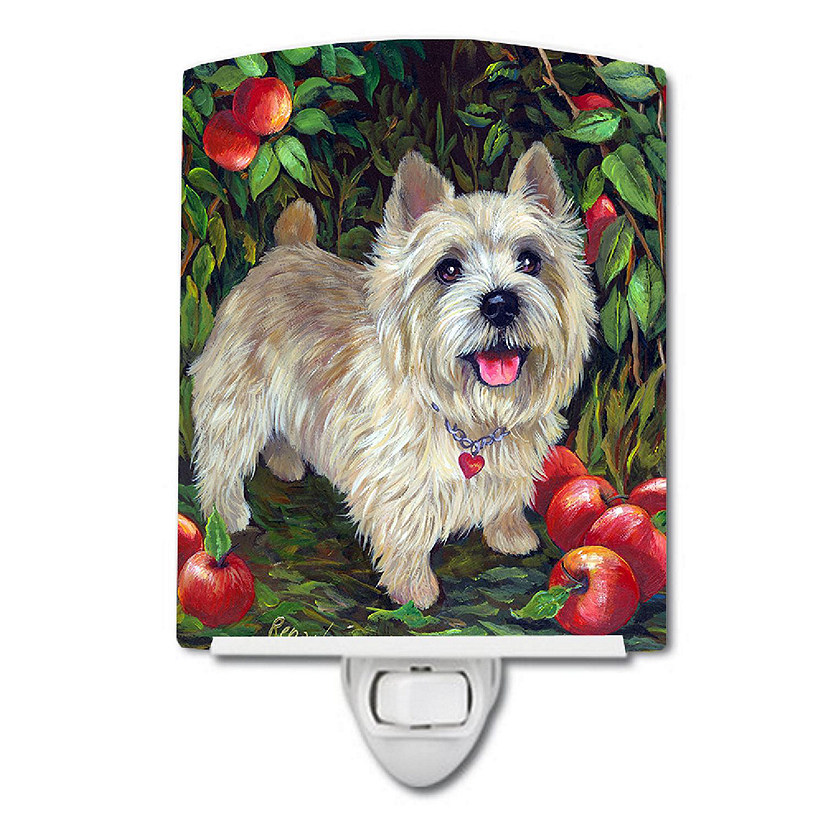 Caroline's Treasures Cairn Terrier Apples Ceramic Night Light, 4 x 6, Dogs Image