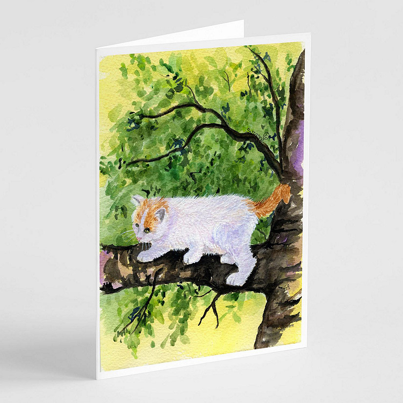 Caroline's Treasures Cat - Turkish Van Greeting Cards and Envelopes Pack of 8, 7 x 5, Cats Image