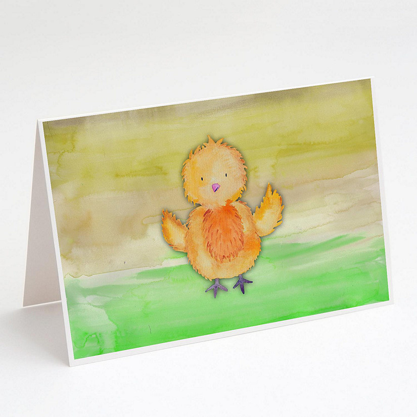 Caroline's Treasures Chicken Watercolor Greeting Cards and Envelopes Pack of 8, 7 x 5, Farm Animals Image