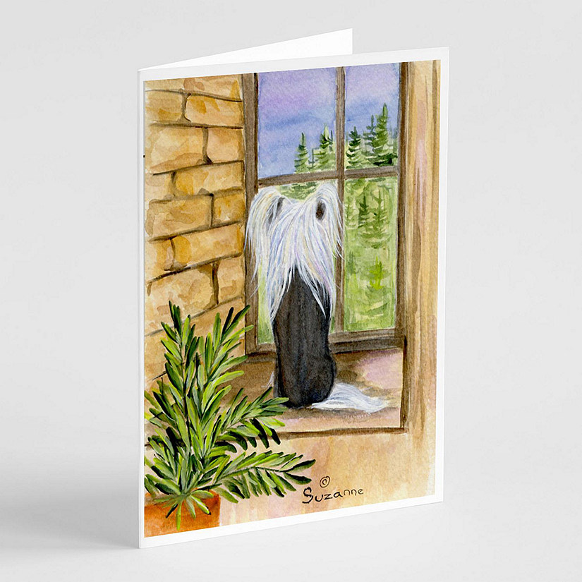 Caroline's Treasures Chinese Crested Greeting Cards and Envelopes Pack of 8, 7 x 5, Dogs Image