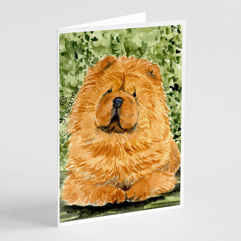 Caroline's Treasures Chow Chow Greeting Cards and Envelopes Pack of 8, 7 x 5, Dogs Image
