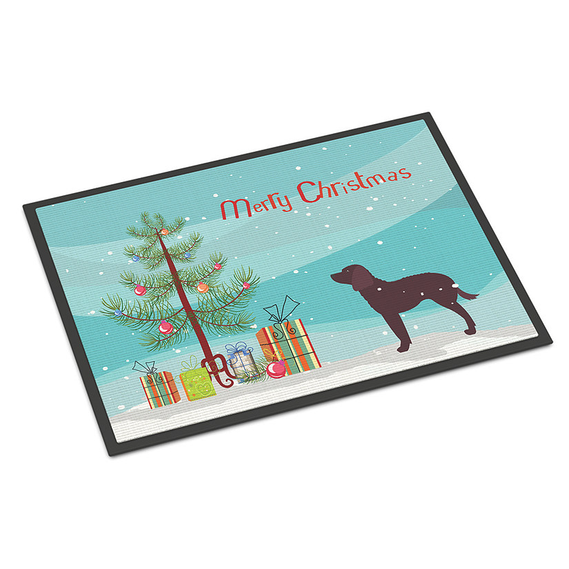 Caroline's Treasures, Christmas, American Water Spaniel Merry Christmas Tree Indoor or Outdoor Mat 24x36, 36 x 24, Dogs Image
