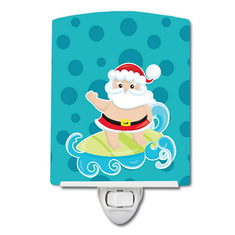 Caroline's Treasures Christmas, Beach Santa Claus Surfer #2 Ceramic Night Light, 4 x 6, Nautical Image