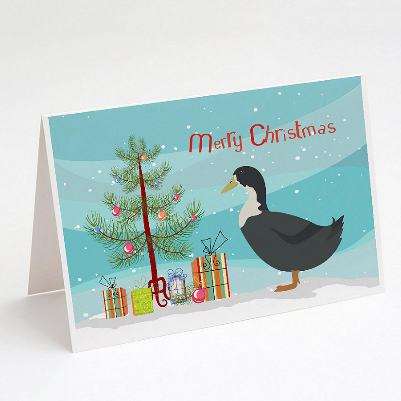 Caroline's Treasures Christmas, Blue Swedish Duck Christmas Greeting Cards and Envelopes Pack of 8, 7 x 5, Birds Image